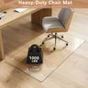 Tempered Glass Chair Mat for Carpet & Hard Floor, 30"x48" Office Chair Mat - Heavy Duty & Scratch Resistant, Non-Slip Pads, Rounded Corners & Polished Edges