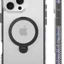 RAPTIC 360Spin Magnetic Stand for iPhone 16 Pro Max Case, Compatible with Magsafe, [360 Air-Filled AirJoy Beads] Military-Grade Shockproof Protective Case with Kickstand, 6.9-inch Black
