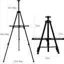 Art Artist Easel Stand for Displaying, RRFTOK Metal Tripod Adjustable Easels for Painting Canvases Height from 21" to 66" with Reinforced Triangle - Carry Bag for Table-Top/Floor Drawing and,Black