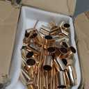 KDJFIIH Gold Candlestick Holders Bulk for Taper Candles Decorative Metal Candelabra Candle Holders Fit 0.8 Inch Diameter Candles Gold Taper Candle Stands for Wedding Home Party Table Decor (Set of 45)