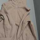 ANRABESS Women Half Zip Oversized Sweatshirt Long Sleeve Fleece Pullover Hoodies 2024 Casual Trendy Teens Clothes With Pocket Medium Light Khaki