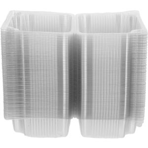100pcs Plastic Cake Containers Lids Takeout Boxes for Small Cakes and Desserts Storage for Events and Displays