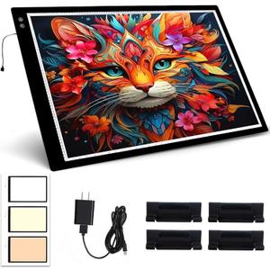 Luxjoyful A1 Extra Large Light Board for Diamond Painting, LED Rechargeable Light Pad with Built-in 6000mAh Battery, 3 Color Stepless Dimming, Light Box for Tracing, Diamond Painting, Drawing, Vinyl Weeding