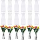 24 Pcs Plastic Bud Vases Bulk, Small Clear Flower Containers, Shatterproof Crystal Bud Vases for Centerpieces, Wedding, Home Table Decorations, Formal Dinners (2.64x6.69 Inch)