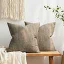 MIULEE Pack of 2 Decorative Burlap Linen Euro Throw Pillow Covers for Sofa Couch Bed 24x24 Inch Modern Farmhouse Pillowcases Rustic Woven Textured Cushion Cover Brown