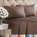 Queen Size 4 Piece Sheet Set - Comfy Breathable & Cooling Bed Sheets Set - Hotel Luxury Bedding for Women, Men, Kids, Teens, Boys & Girls - Deep Pockets, Ultra-Soft, Wrinkle Free - Oeko-Tex - Brown