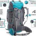 Tripole Walker 65 Litres Rucksack | Internal Frame With Metal Rod | Rain Cover | Bottom Opening | Laptop Section (Sea Green)