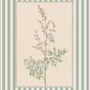 Haitunone Blue and White Striped Floral Wall Art Botanical Flower Aesthetic Poster Vintage Farmhouse Canvas Prints for Bathroom Wall Decor 16X24 inch Unframed