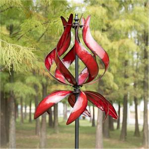 Large Garden Wind Spinner - Tulip Outdoor Yard Wind Sculptures & Spinners, Garden Decor Gift Ideas for Mother, Birthday, Housewarming (Dia19 x H87)