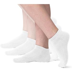 Silky Toes Kids Rayon from Bamboo Athletic Seamless Ankle Socks with Cushion, 3 or 6 Pairs Boys and Girls No Show Socks (9-11, White (3 Pairs))