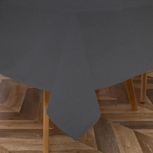 Majestic Giftware PVC Faux Leather Rectangle Tablecloths | (TCE25-54220) Dark Gray Waterproof & Spill Proof Dining Table Cover | Decorative Washable Tablecloth for Home, Kitchen, Party (54X220)
