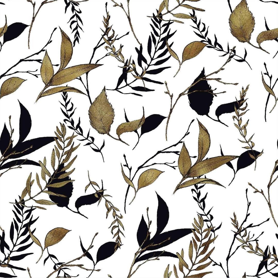 Black and Brown Leaf Peel and Stick Wallpaper 17.7in x 88.5in
