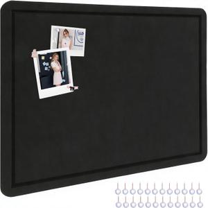 Large Bulletin Board 36" x 24", Foldable Cork Board, Felt Pin Boards