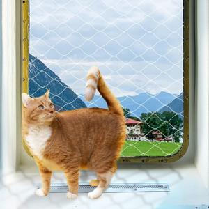 PAWISE Cat Safety Net, Cat Balcony Net Pet Anti-Fall Netting for Window Stairs,Dog Fence Nets Transparent (13x10 Ft)