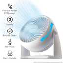 Honeywell TurboForce Air Circulator, Small Tabletop Fan, Quiet Personal Fan for Home or Office, 3 Speeds, 90 Degree Pivoting Head, White, HT-904
