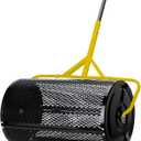 30 Inch Compost Spreader  Heavy Duty Peat Moss Spreader for Lawn with Installation Support Accessories, Adjustable T-Handle, Efficient Lawn Spreader for Top Soil, Manure, Mulch