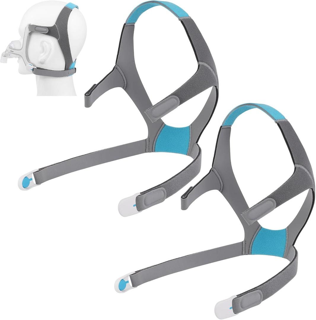 Replacement Headgear Kit for N20 Headgear with Magnetic Clips - Headgear Strap Compatible with AirFit N20/AirTouch N20 Full Face Masks (2 Headgear+ 4 Clips)