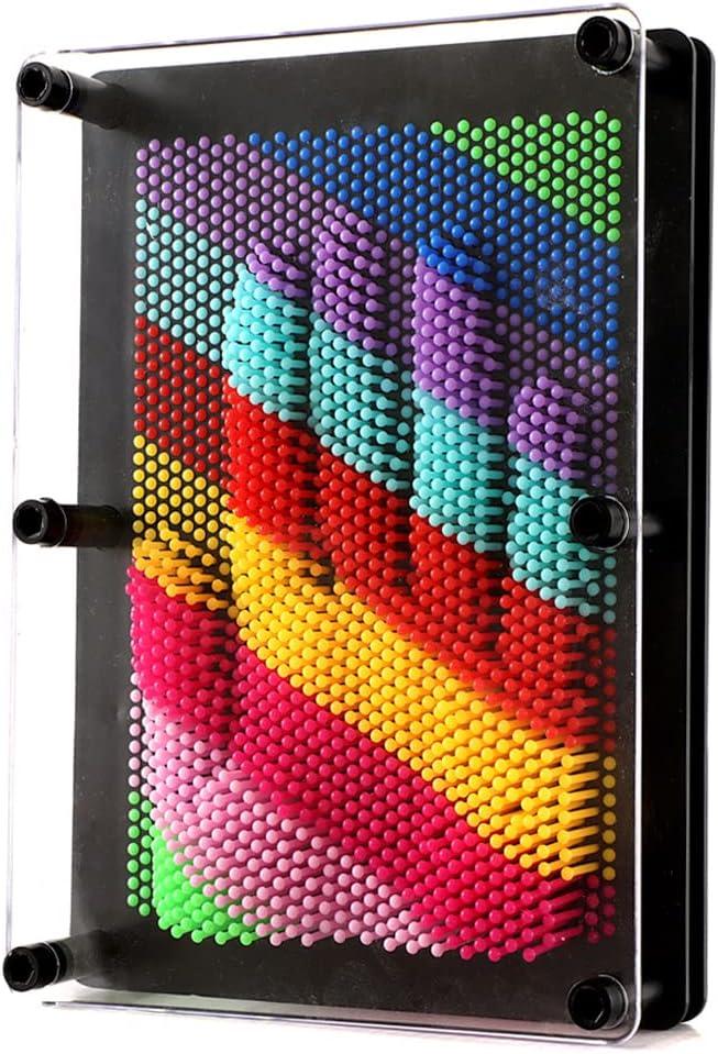 Sharkwill 3D Pin Art Sensory Toy Rainbow Needles Fidget Palm Board Extra Large(6 x 8 Inches) Arouse Sense of Imagination Innovative Boundless Creativity