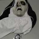 Scary Nun Mask Halloween Mask Nun Costume Creepy Latex Mask for Women Adults for Cosplay Costume Props