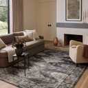 Loloi Amber Lewis Josie Collection JOS-04 Ink/Earth 7'-6" x 9'-6", .13" Pile Height, Low Profile, Machine Washable, Area Rug