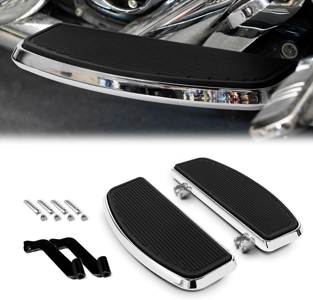 Traditional Shape Front Driver Floorboard Footboard for Harley Touring Road King Electra Glide Street Glide Road Glide 1986-Up and Trike Models 2008-Up, Softail FL 1986-2017, FLD 2012-2016 Chrome