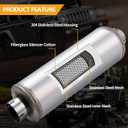 5 Inch Exhaust Muffler with Clamp, 5" Inlet/Outlet 30" Overall Length Resonator, Stainless Steel Straight Through Design Performance Muffler with Clamp, 1 PC