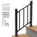 Akenow Modular Stair Railing Kit, 36 in x 2 ft, 2 Post, 1 Panel