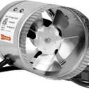Simple Deluxe 4" 100 CFM Inline Fan, Low Noise HVAC Exhaust Fan, Suitable for Basements, Bathrooms, Kitchens, and Grow Tents, Silver
