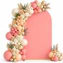 6.6FT Wedding Arch Backdrop Cover for Photography(No Arch Stand), Double-Sided Spandex Arch Covers Stretchy Backdrop for Party, Birthday, Graduation, Wedding Decor - Dusty Pink
