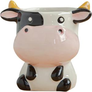 Ochine Animal Planter Flower Pot Succulent Pots Mini Cute Cartoon Animal Panda Fox Cow Elephant Sheep Zebra Shaped Succulent Cactus Flower Pot Plant Pots Planter Container for Home Office Decor