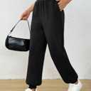 Trendy Queen Womens Sweatpants Baggy Athletic Joggers with Pockets Lounge Pants (Black, S)