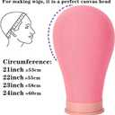 Mannequin Canvas Head, Professional Mannequin Canvas Head with Stand for Making Display, Cork Canvas Block Head with Adjustable Wig Head Stand for Hair Styling Practice Display