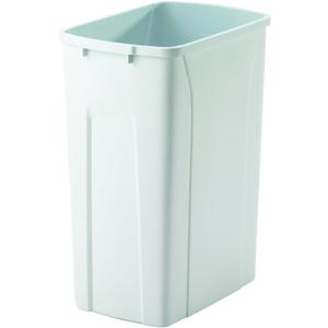 Knape & Vogt 35-Qt Replacement Trash Can, Kitchen Garbage Bin, in-Cabinent Trash Bin, 17-1/2" x 14-1/4" by 9-1/3", QT35PB-WH, White, 2pc