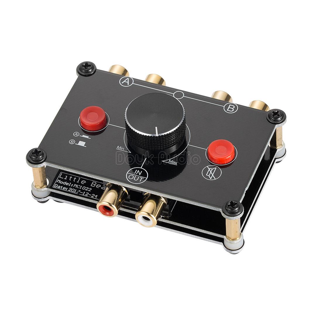 Little Bear MC102 Mini Audio Switcher, 2-Way 3.5mm AUX Stereo Passive Selector, AB Switch Box Splitter for PC/Player/Headphone/Amplifier/Speaker
