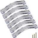 Bling Crystal Door Drawer Pulls Handle Knobs, 6 Pack Modern Europe Style Grind Arenaceous Rhinestone Pulls for Dresser Wardrobe Cupboard Closet Cabinet (Hole Distance 3.8", Silver)
