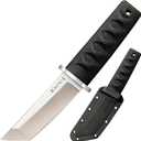 Cold Steel Kyoto 3.25" Durable Compact 8Cr13MoV Stainless Steel Fixed Blade Tanto Outdoor Hunting Utility Knife, 3 3/8" Textured Kray-Ex Handle, Sheath Included