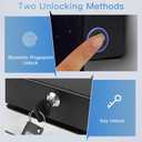 Biometric Hidden Gun Safe Fits 2 Pistols,Quick Access Hidden Gun Storage with Movable Bracket and Magazine,Wall Gun Safe for Secure Firearm Storage with Fingerprint, Key Access(Moon,18.8inch)