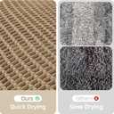 TYUU Waffle Bath Mat, Boho Bathroom Rugs Non Slip Washable Super Absorbent Quick Dry Farmhouse Bathroom Decor, 48"x24" / 4'x2' Khaki