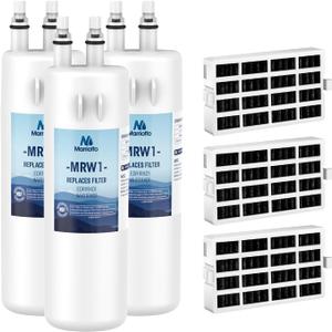 MARRIOTTO EDR1RXD1 Refrigerator Water Filter Compatible with W10295370A, WHR1RXD1, KAD1RXD1, Filter 1, W10295370, P4RFWB, P8RFWB2L, 46-9930, 46-9081 and W10311524 Air Filter (3+3)