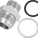 PATIKIL Hex Reducing Nipple Connectors Pipe Adapter 1 5/8" Male 37 Flare JIC x 1" g Male, Pipe Fitting Reducer Nipple Adapter Plated Steel Hydraulic Fitting