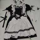 Wannsee Anime French Maid Apron Lolita Fancy Dress Cosplay Costume Furry Cat Ear Gloves Socks set 130