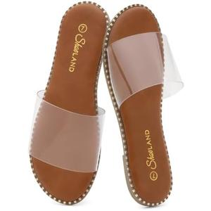 Shoe Land Flat Sandals for Women – Slip-On Slides with Cushioned Footbed | Comfortable Dressy & Casual Open Toe Summer Sandals for Beach, Travel & Everyday Wear 11