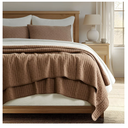 EVERGRACE Cross Stitch Pre-Washed Cotton Quilt Bedding Set King Size, Oversized 3 Pieces Lightweight Bedspread Coverlet for All Season, with 2 Matching Shams, Camel Brown,108"x96"Cross Stitch, Timeless, 100% Cotton, Pre Washed, Oeko-Tex Certified, Ov