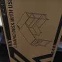 ODK 55 Inch Small L Shaped Computer Desk with Power Outlets, Corner Desk with PC Stand & Reversible Storage Shelves for Small Space Home Office Workstation, Modern Simple Writing Study Table, Black