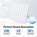 20 Pack Sound Proof Foam Panels for Walls, Acoustic Panels with Self-Adhesive 12" X 12" X 0.4" Slatted Soundproof Wall Panel, High Density Sound Absorbing Panel for Gaming Recoding Studio Decor-White