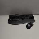 Wireless Keyboard and Mouse Combo, 2.4G Full Size Wave Keys Ergonomic Keyboard with Wrist Rest and 3-Level DPI Adjustable Wireless Ergonomic Mouse for Windows, Mac OS Desktop/Laptop/PC (Black)