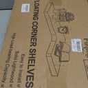 fuqing Corner Floating Shelves, Wall Shelf Set of 3, Shelves for Wall Storage, Solid Wood Shelves for Storage, Wall Mount Wooden Display Shelf for Bathroom Bedroom Kitchen Garage, Dark Grey