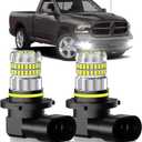 Fit for Dodge Ram 1500 2500 3500 2009-2018 Fog Light Bulbs or DRL, 13000LM Super Bright 360 Illumination 9005/9145/H10 Fog Lights, 6000K Cool White Upgraded 4014 Chips Fog Lamp, Pack of 2
