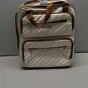 LUGGEX Underseat Carry On Luggage with Wheels, Stylish Lightweight Under Seat Luggage, Soft Sided Personal Item Suitcase for Short Trip (Cream White, 16 Inch)