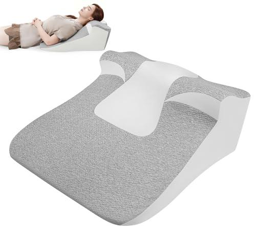 LiebKomfon Bed Wedge Pillow for Sleep Apnea, Acid Reflux & Snoring Relief - Post-Surgery Recovery Pillow with Ergonomic 3-in-1 Certified Memory Foam for Back, Neck & Head Support, 23 x 22